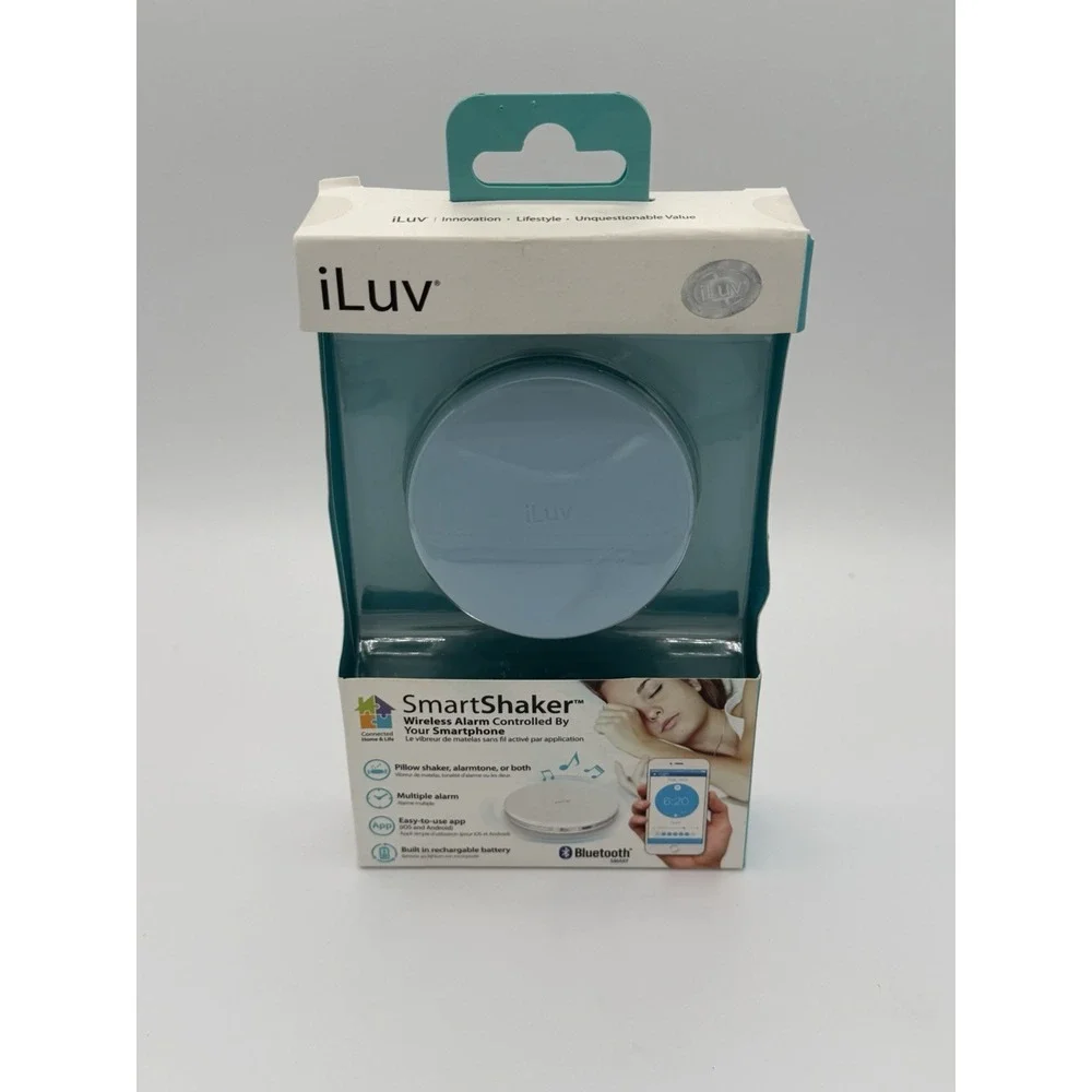 iLuv SmartShaker Wireless Bluetooth App Controlled Bed Shaker Alarm Blue NEW